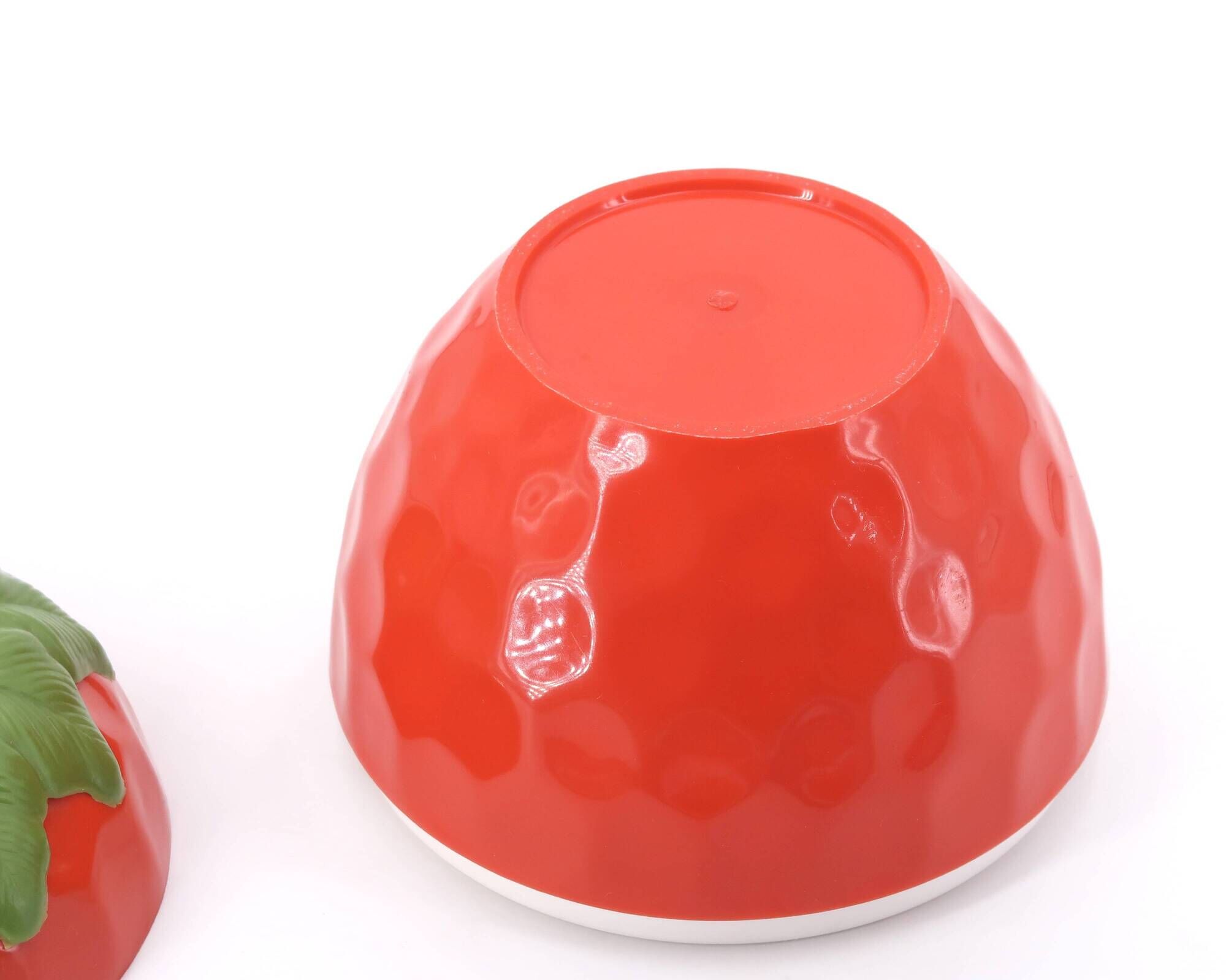 Red plastic strawberry ice bucket, 1970s