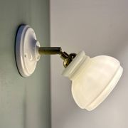 Vintage wall lamp shade in white opaline