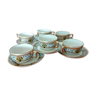 Set of 6 Limoges porcelain coffee cups