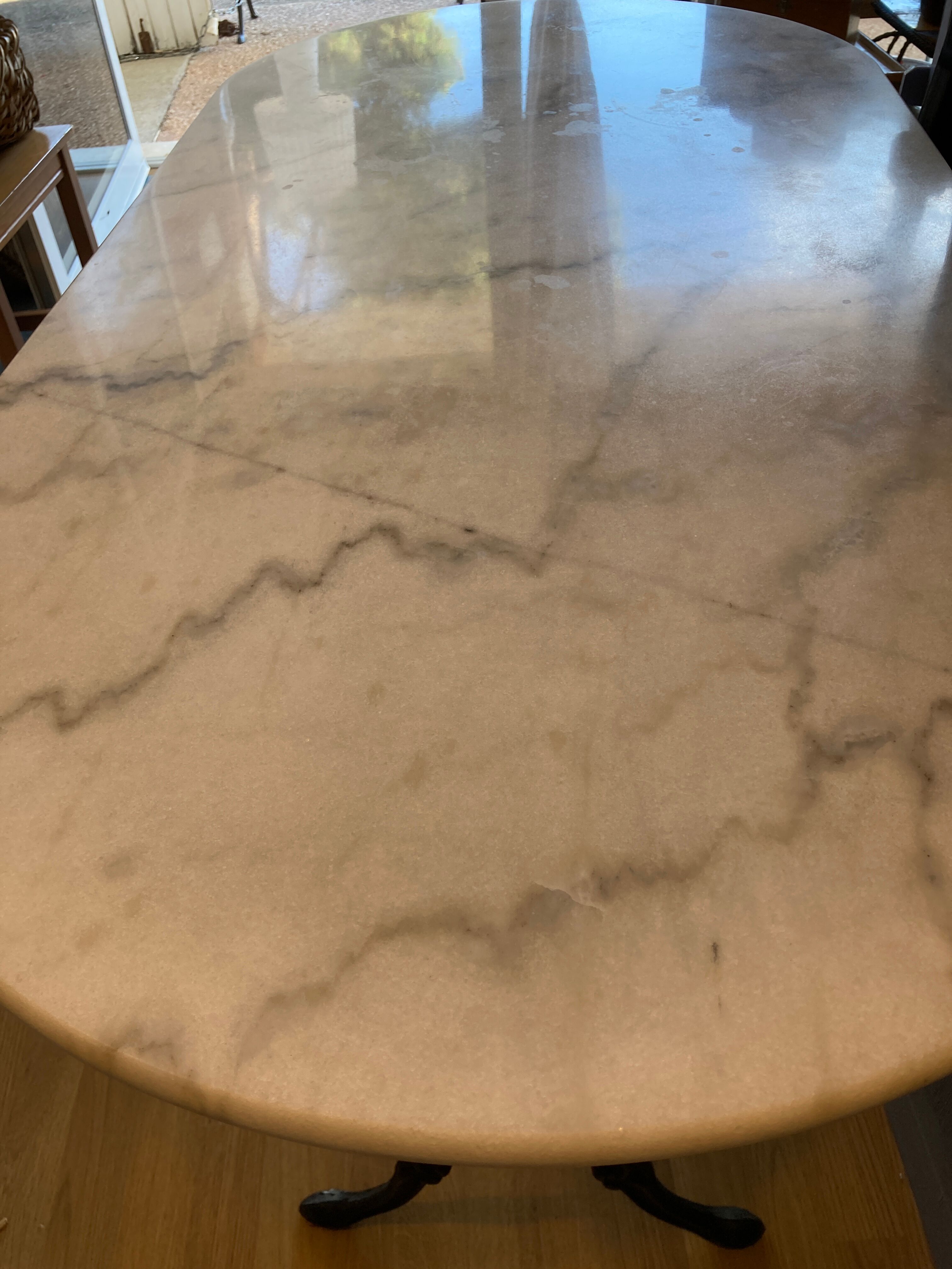 Bistro table on marble