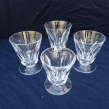 4 vintage Harcourt style faceted water glasses