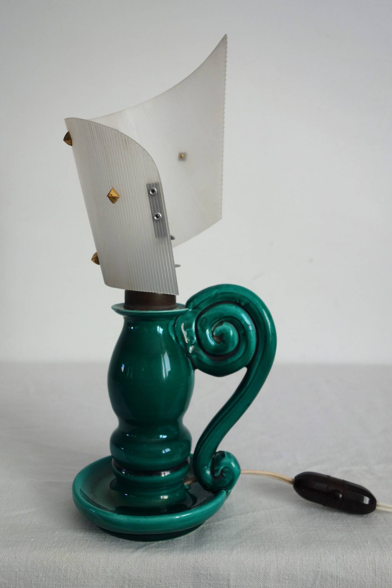 Table lamp ceramic and plastic 1950s