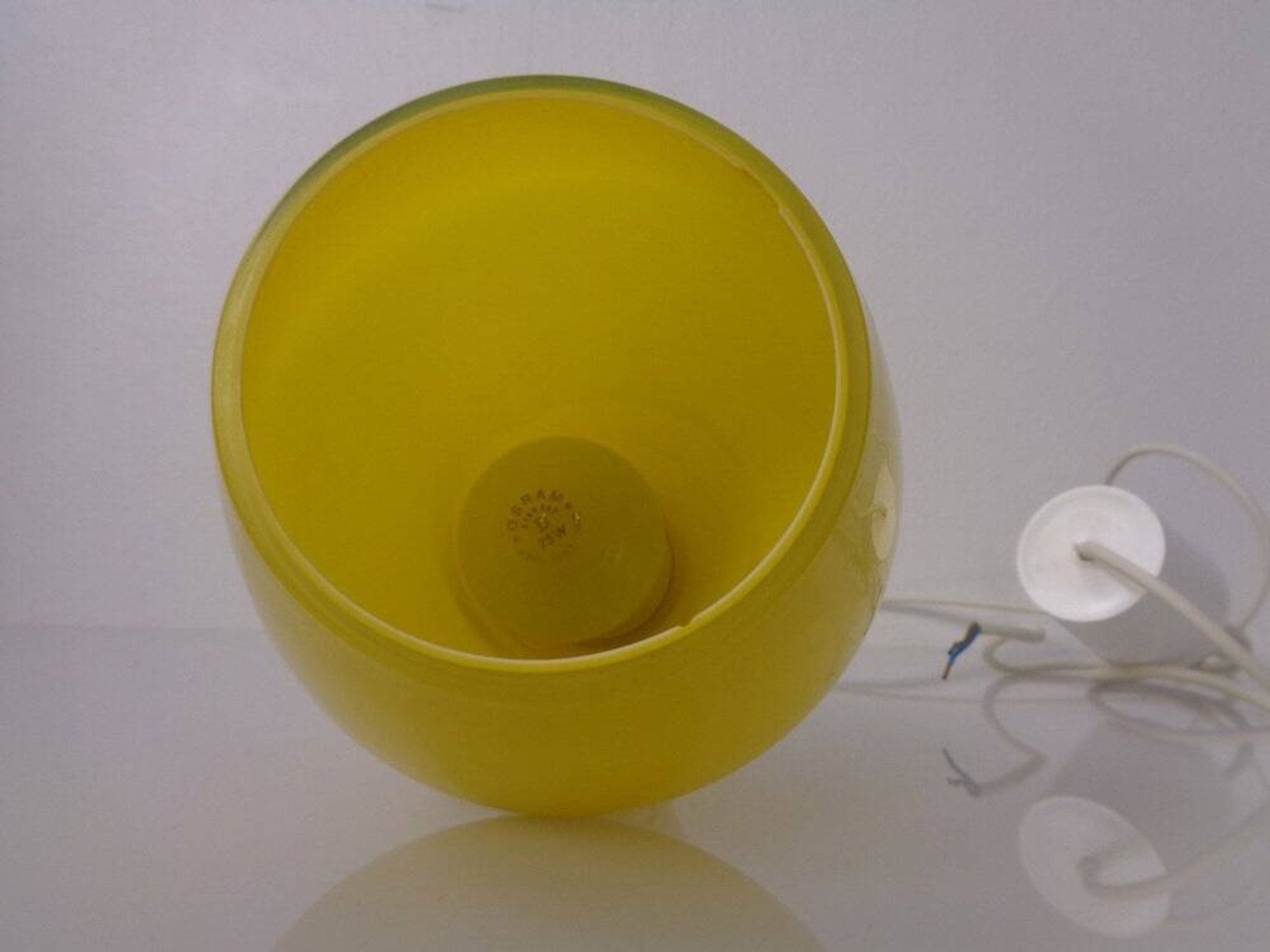 Yellow Teardrop Glass Ceiling Lamp from Holmegaard, Denmark, 1960s