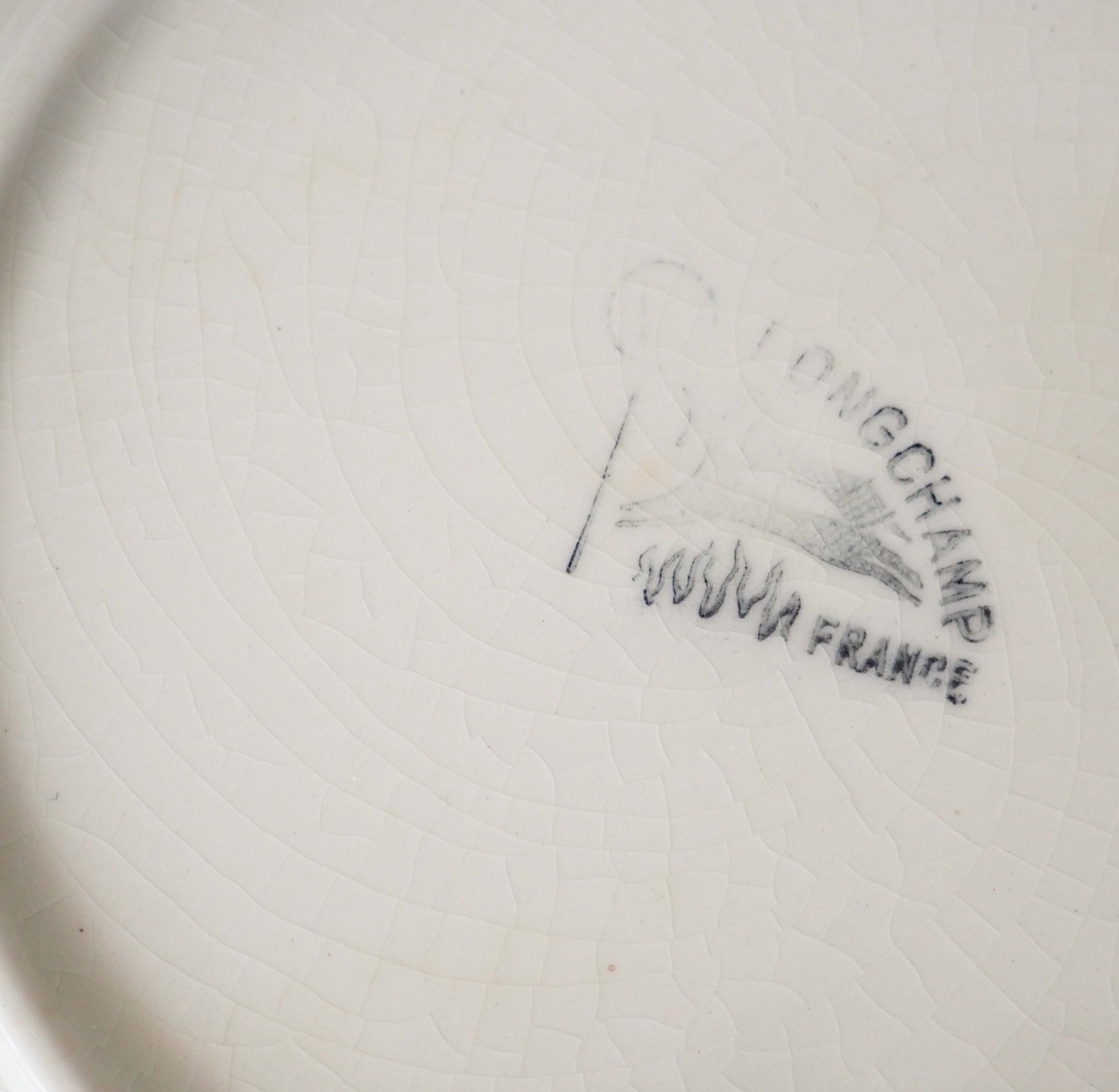 6 Longchamp flower decor plates