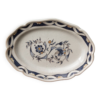 Oval earthenware dish from Nevers