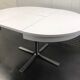 Rosalie round table with white extensions and chrome foot circa 1970