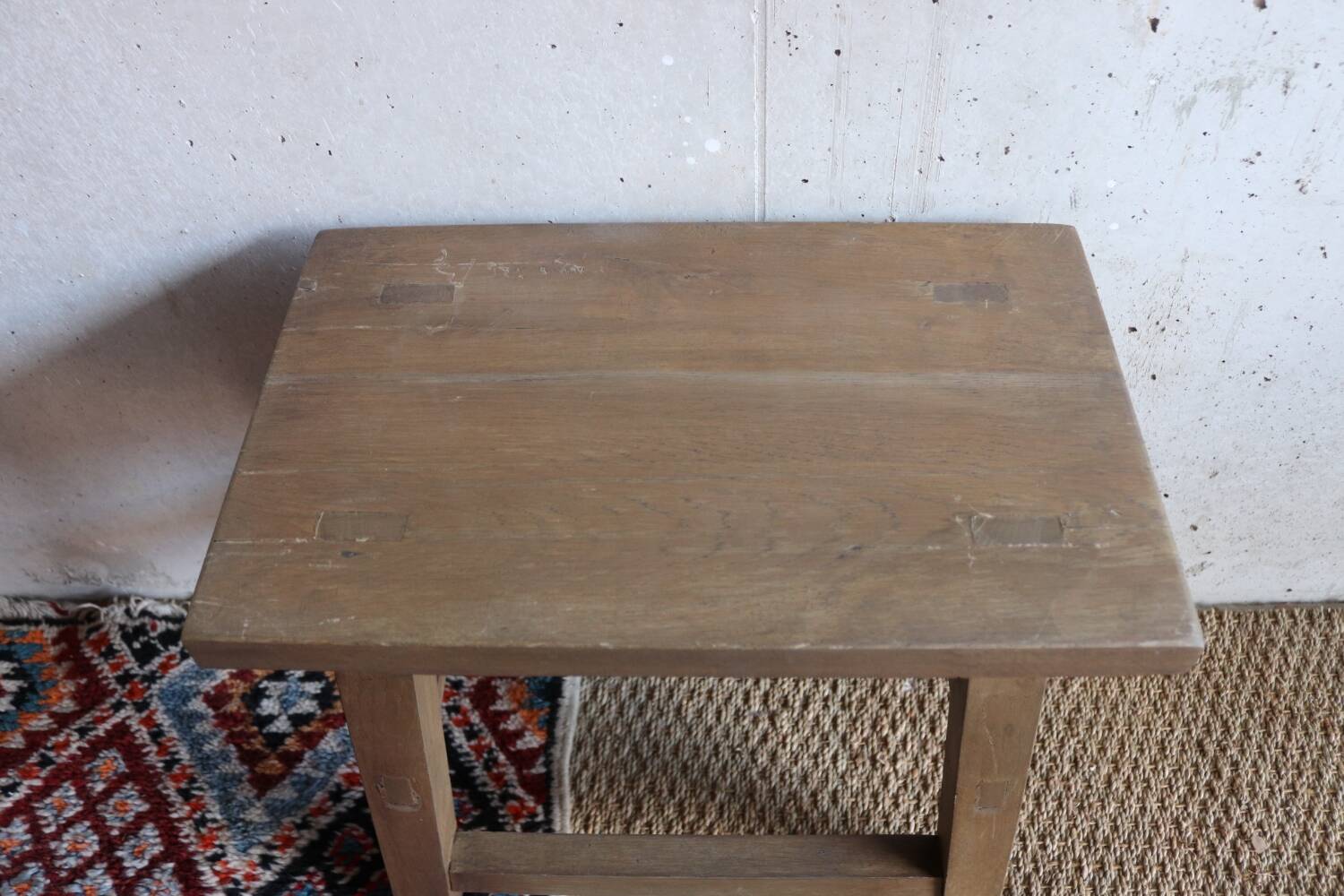 Antique oak farm stool