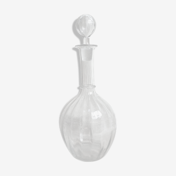 Lorraine crystal wine decanter with decoration