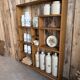Vintage wall shelf in oak