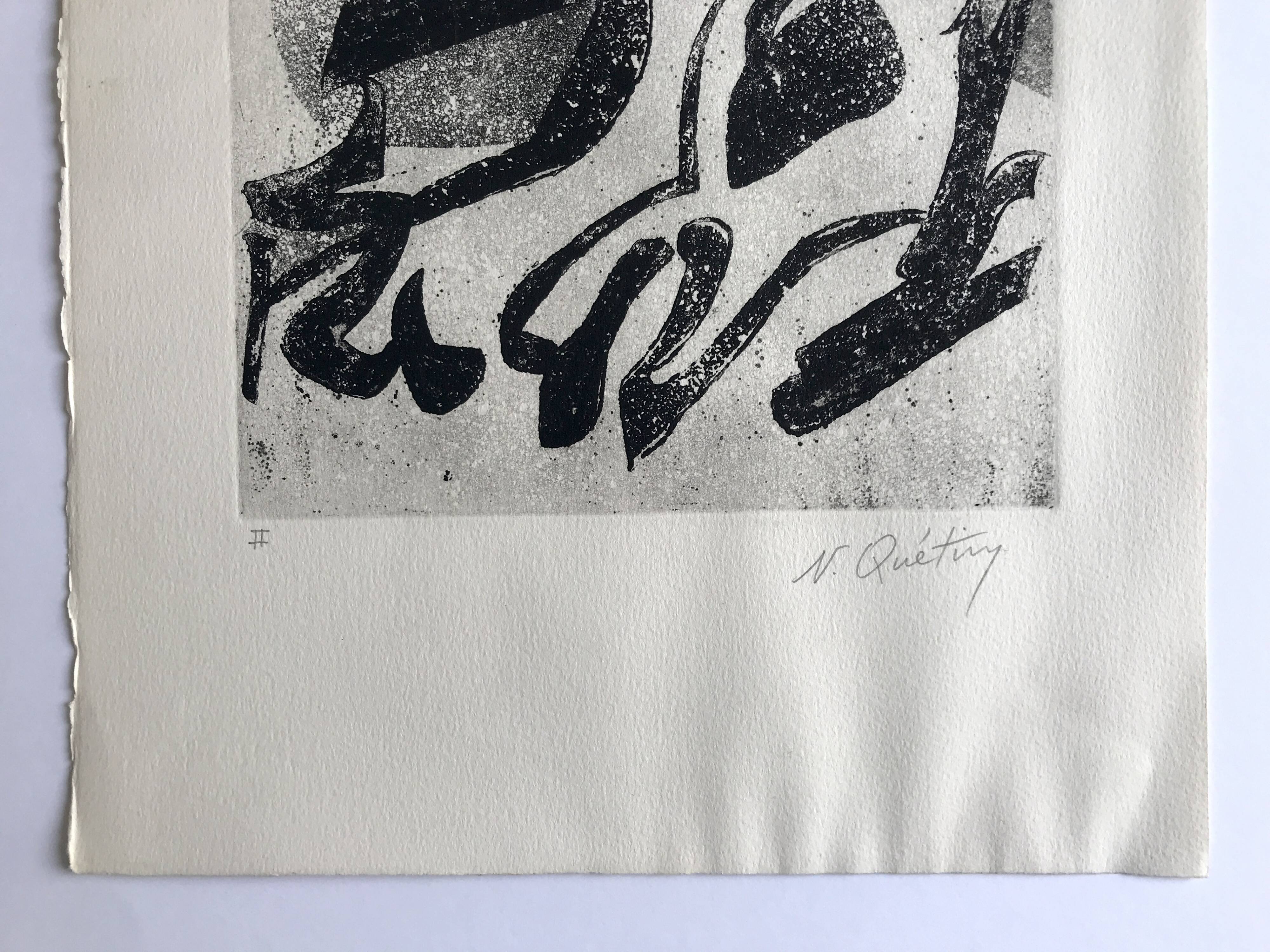 Nicole quétin, the night, c. 1990. etching signed in pencil