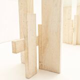 Travertine dining table by Willy Ballez, 1970s