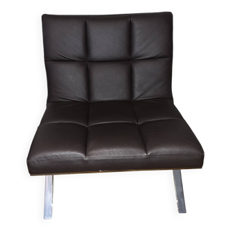 Roche Bobois Sokol armchair in chocolate leather