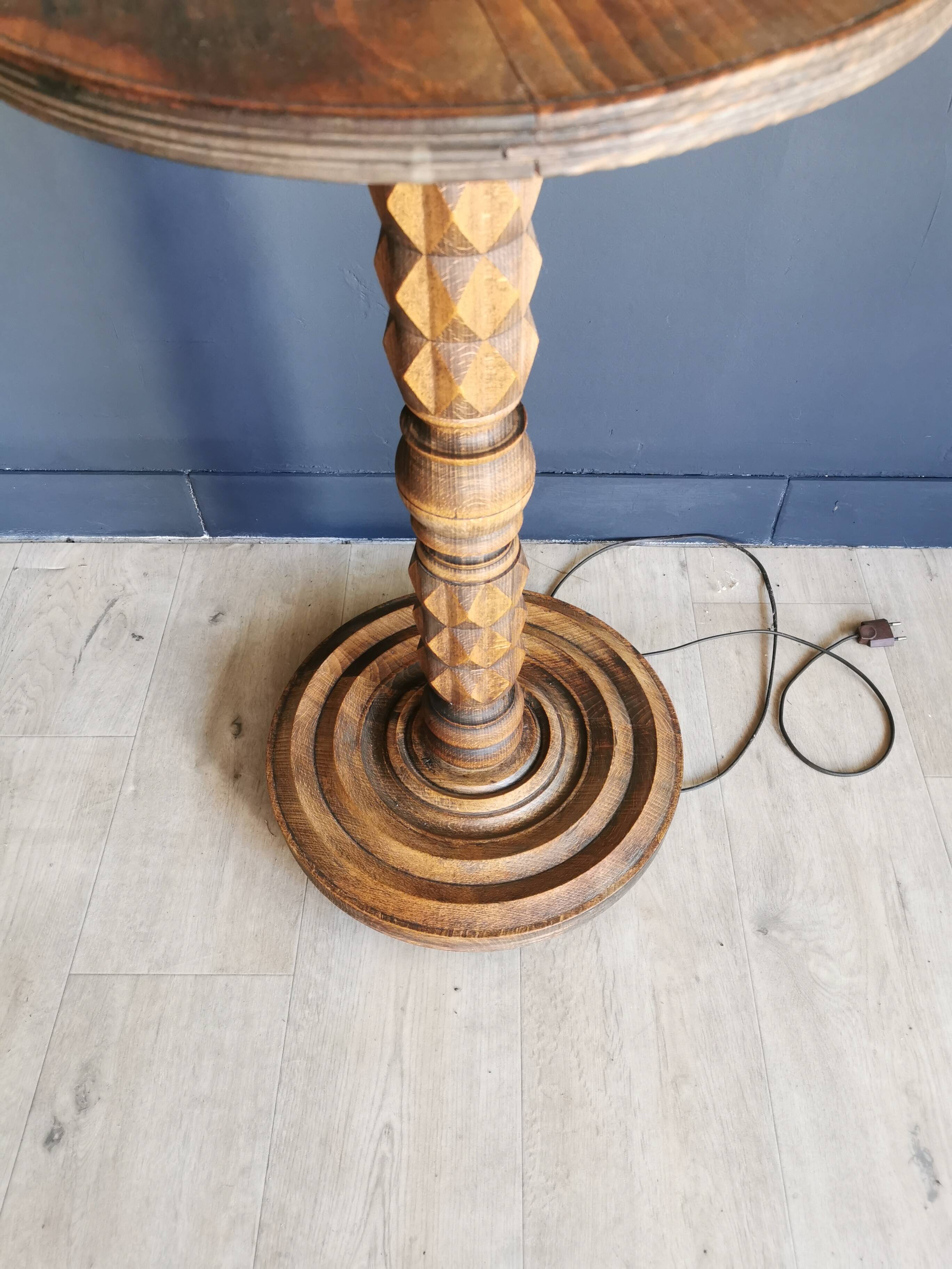 Wooden floor lamp