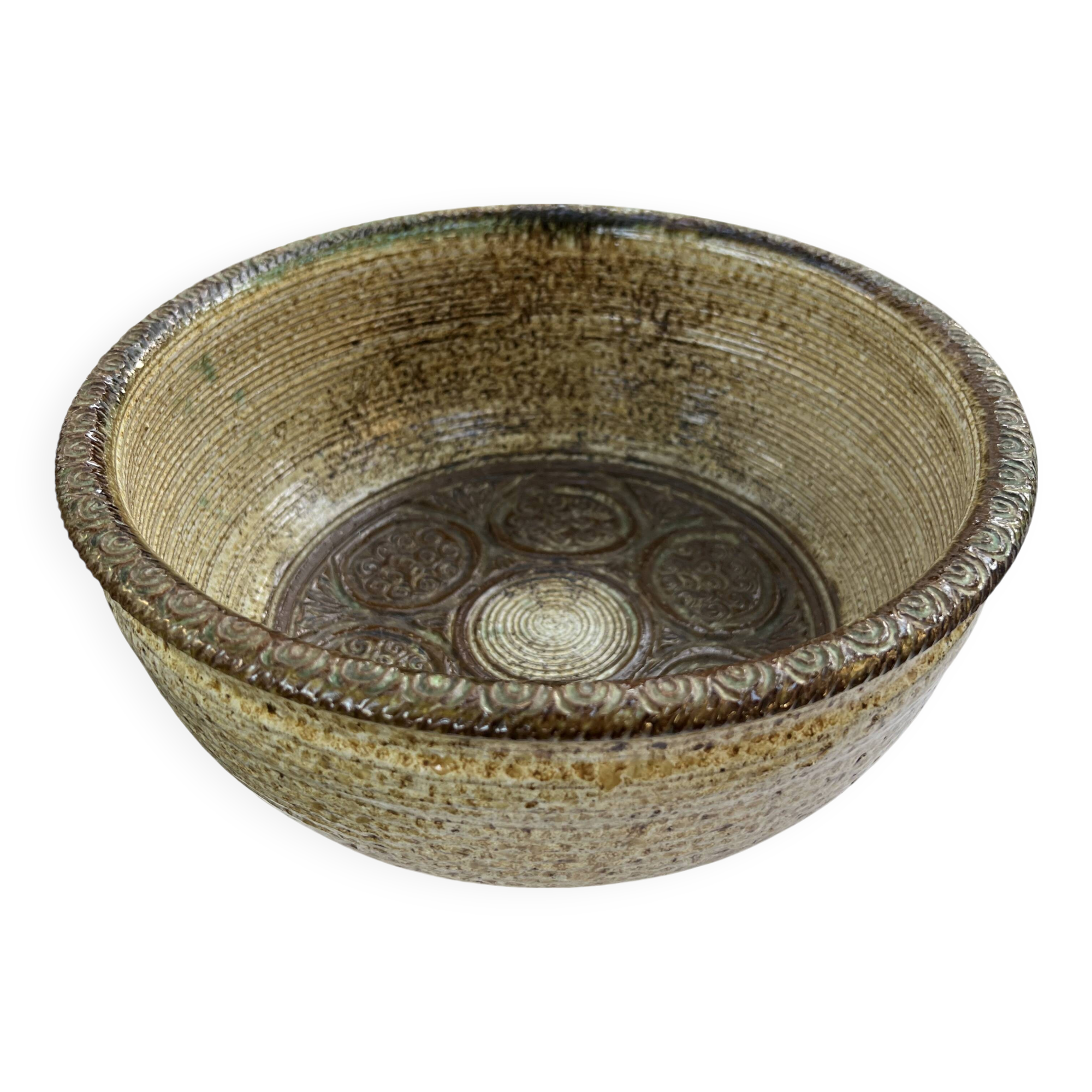 Enamelled stoneware dish – Marcel Giraud known as “Cardelle” – Vallauris