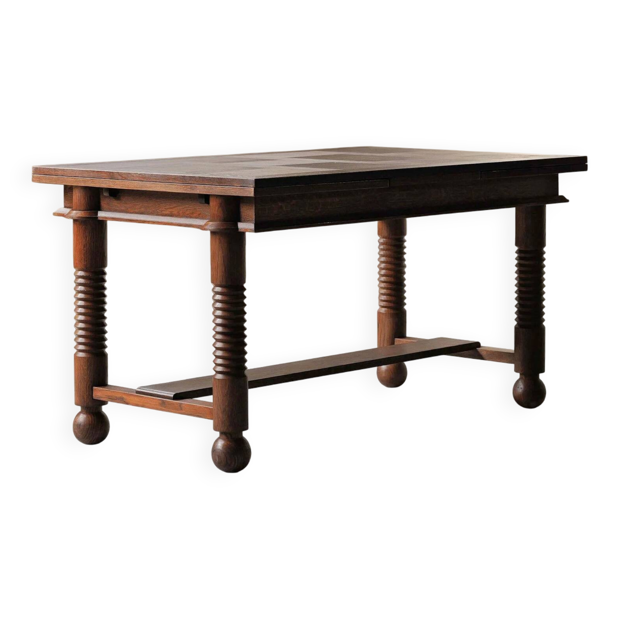 Modernist oak dining table, France, 1940–1950