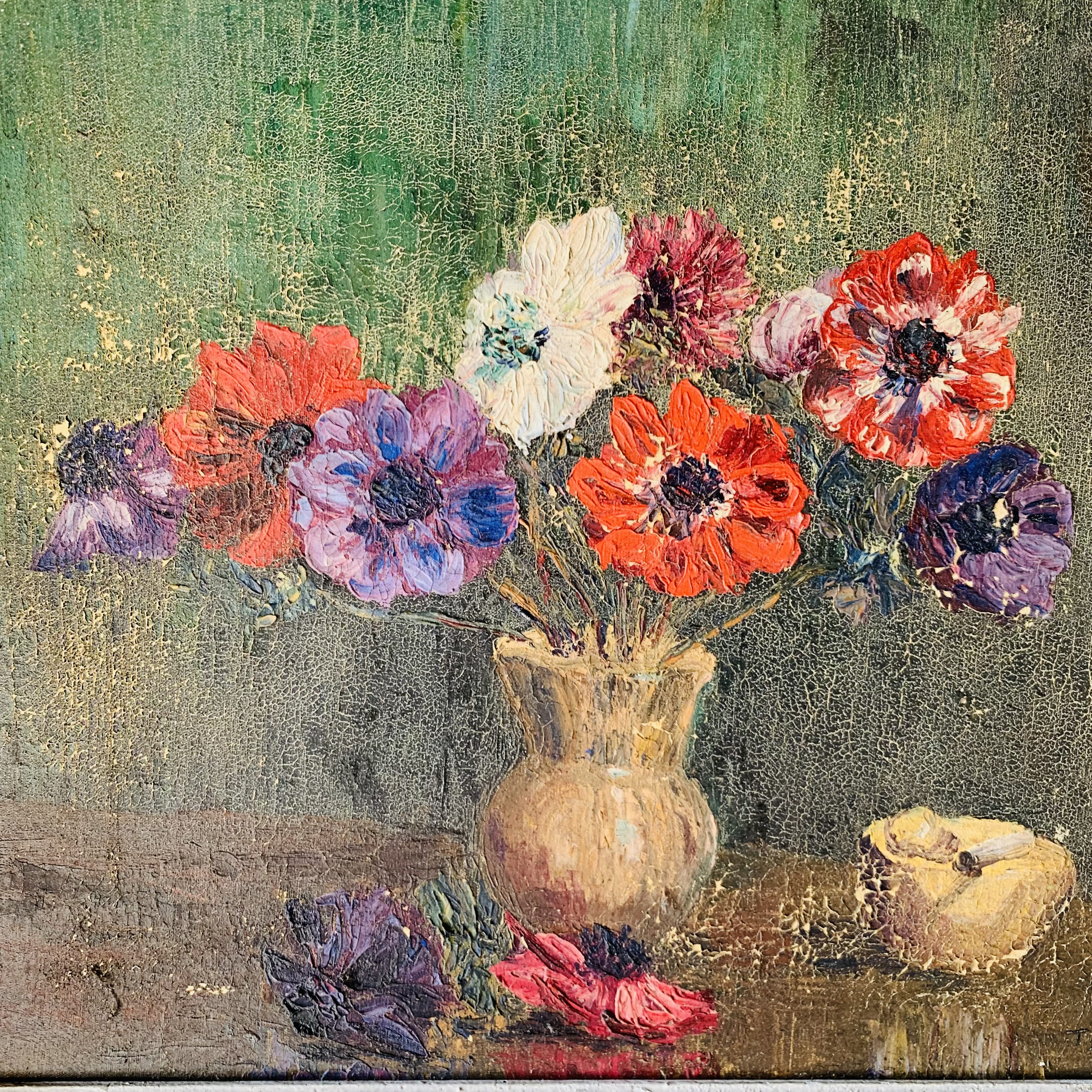 Tableau fleurs -  50x 58cm