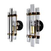 Pair of Venini wall lamps in talie glass 1970