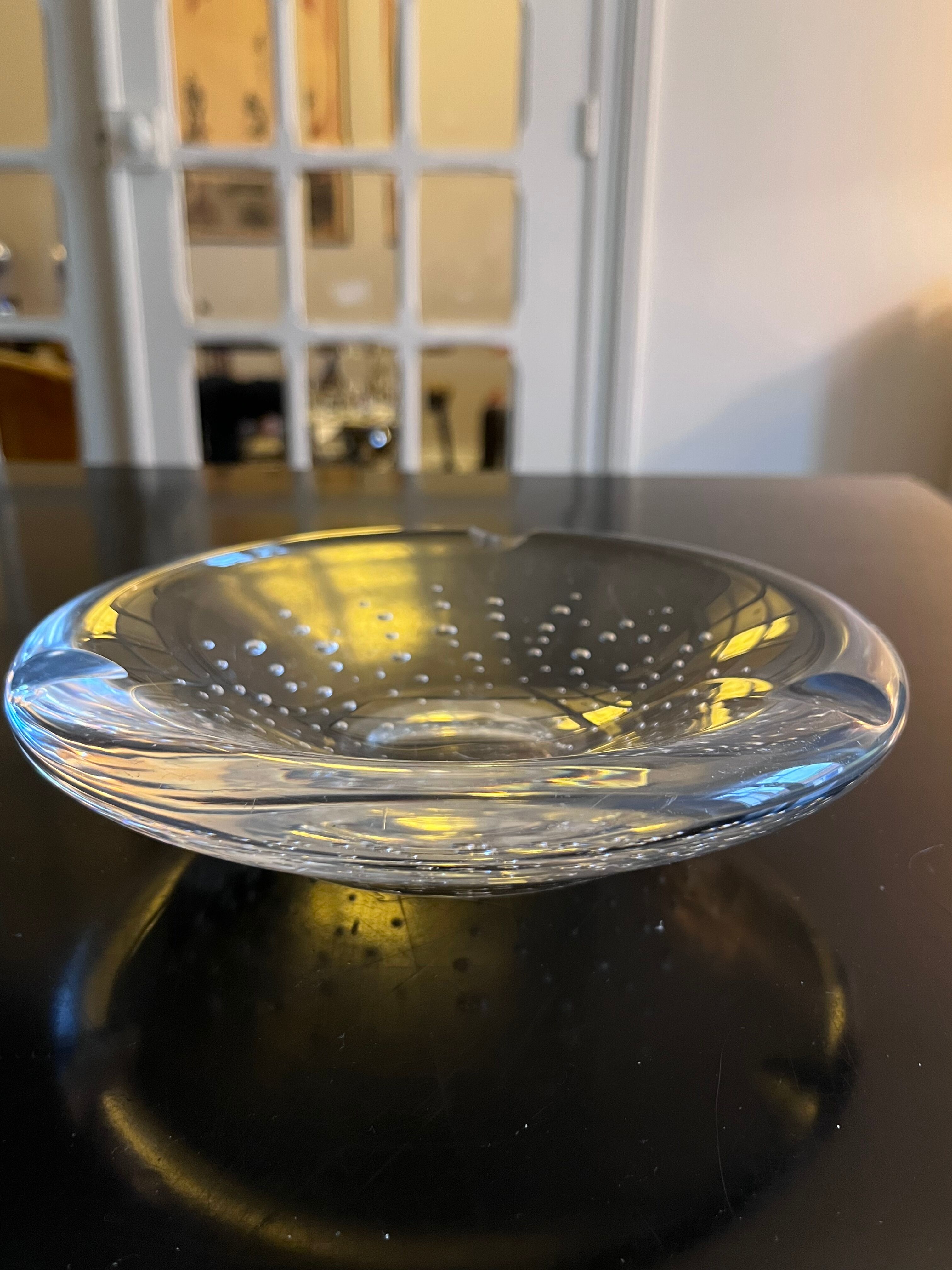 Bubbled crystal ashtray