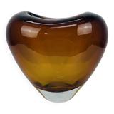 Vintage Holmegaard style blown glass heart vase