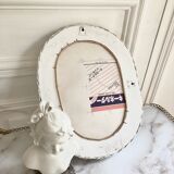 Vintage rattan wicker mirror - 40x30cm