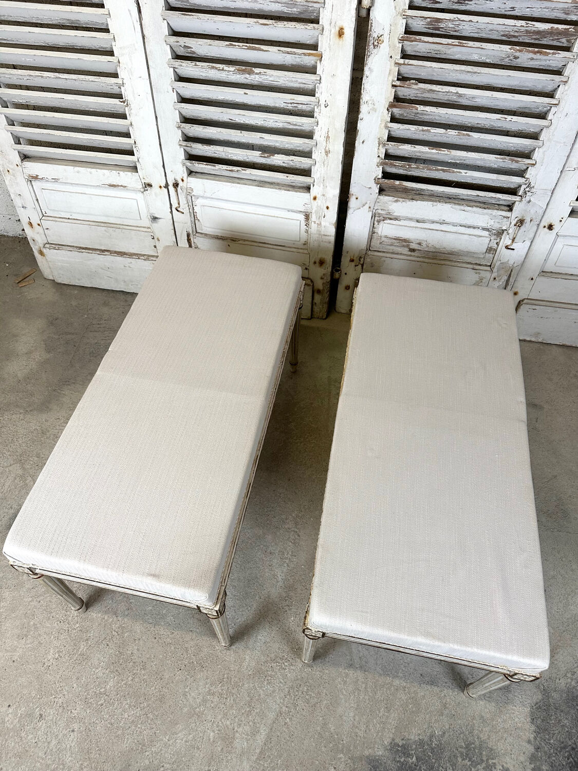 Pair of Louis XVI style benches
