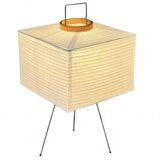 Japanese paper lamp, in the style of Isamu Noguchi