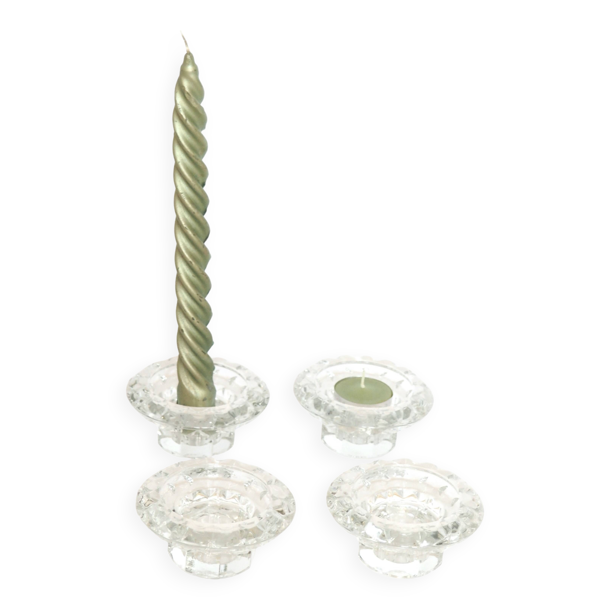 Pair of glass candlesticks