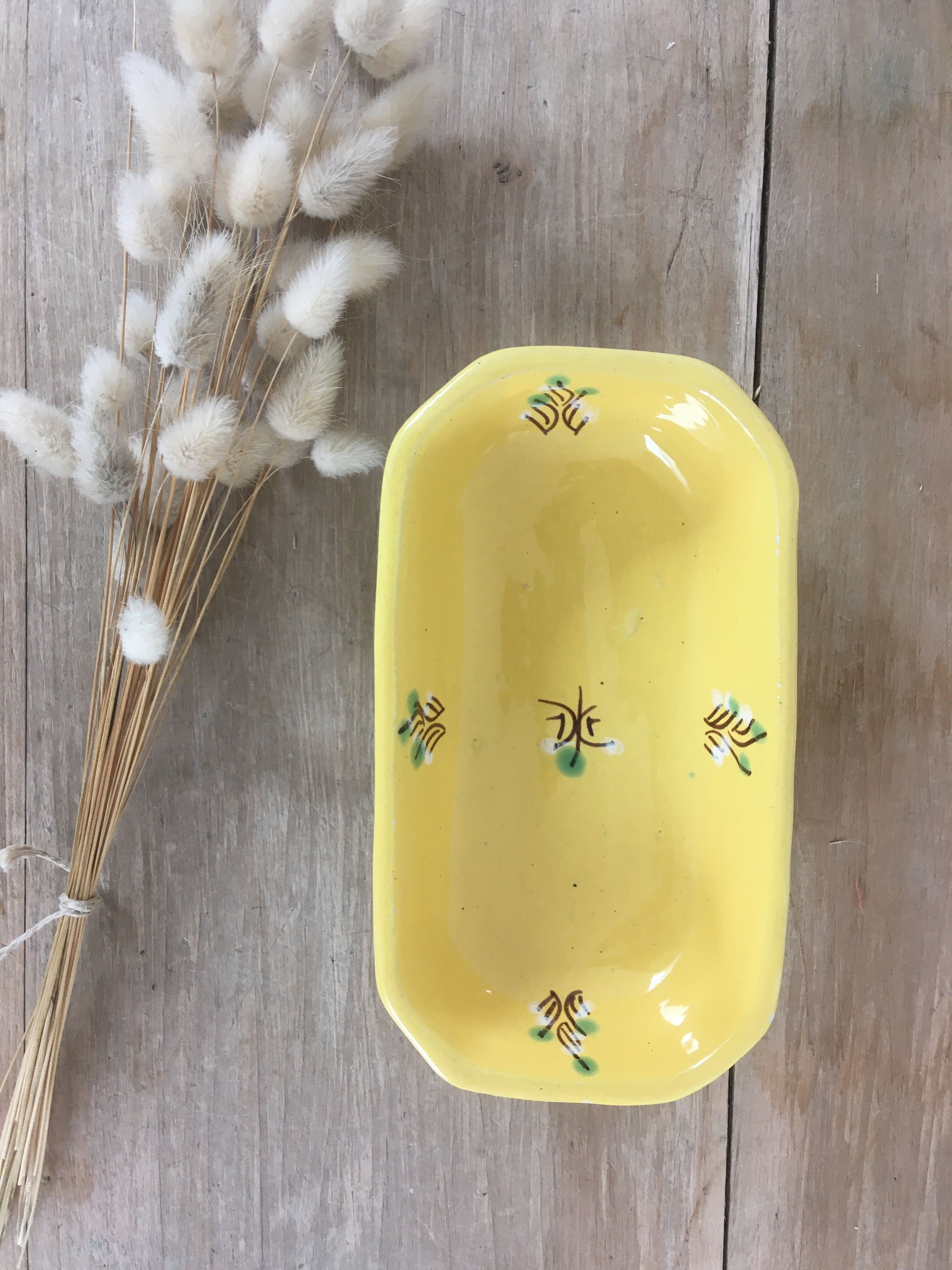 Yellow ceramic butter maker