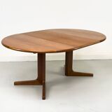 Table à manger ronde extensible danoise en teck, années 1970