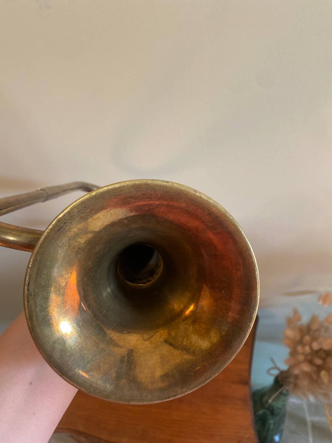 Antique copper bugle