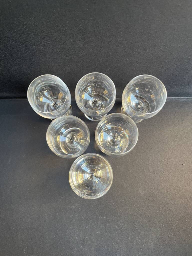 6 Crystal wine glasses – Hollow ball base