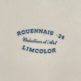Rouen faience tureen, limcolor blue décor Rouen. XX century.