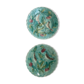 Two plates slurry pattern birds