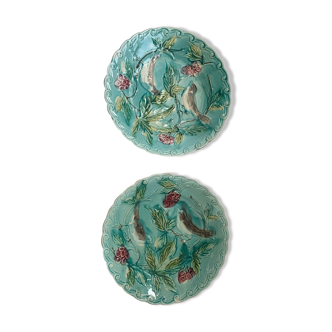 Two plates slurry pattern birds