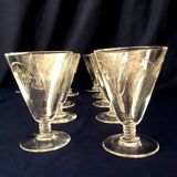 Set of 12 glass liqueur glasses from the 1930s 1940s