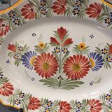 Oval serving dish Henriot Quimper floral decor