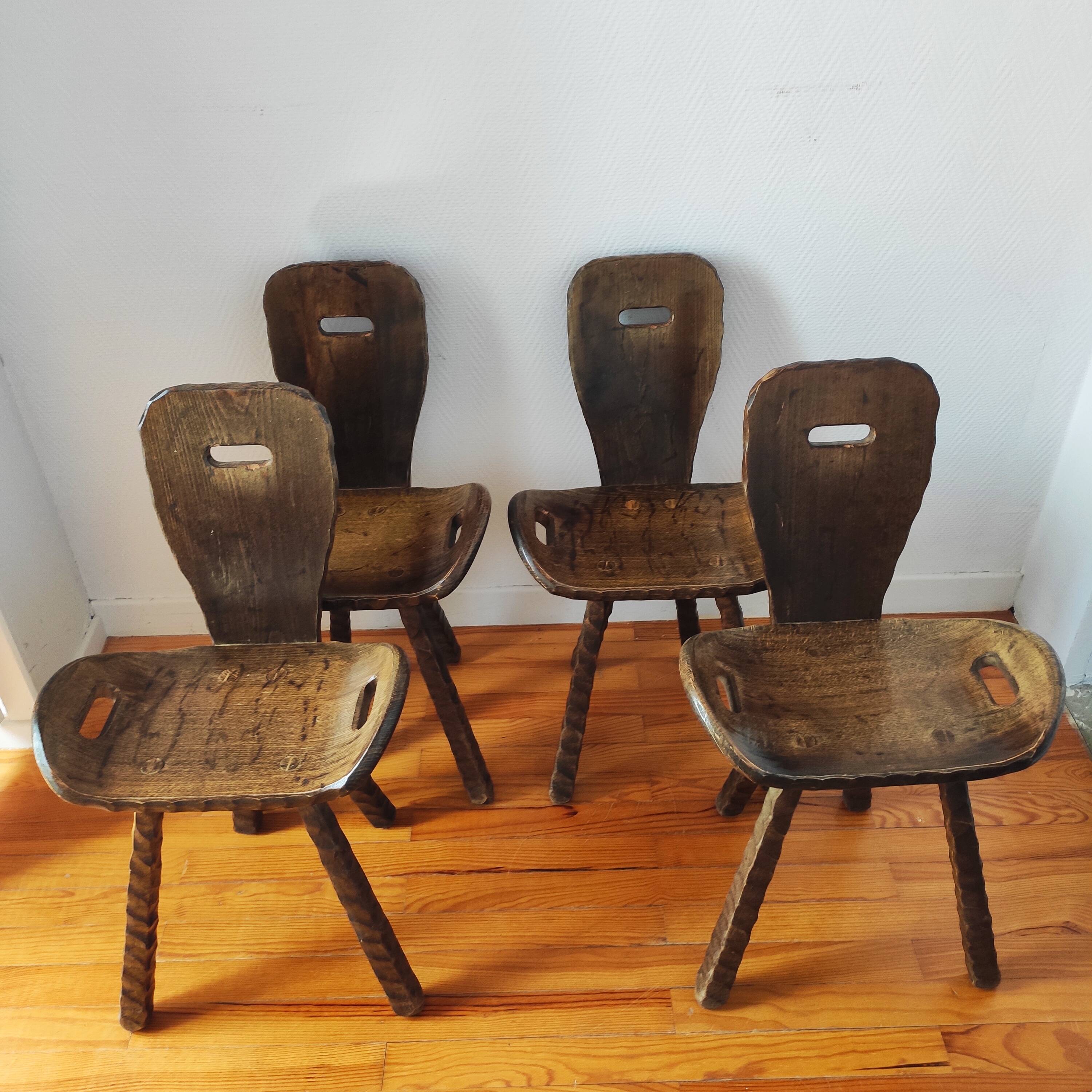 French brutalist vintage chairs from the 60s-70s.