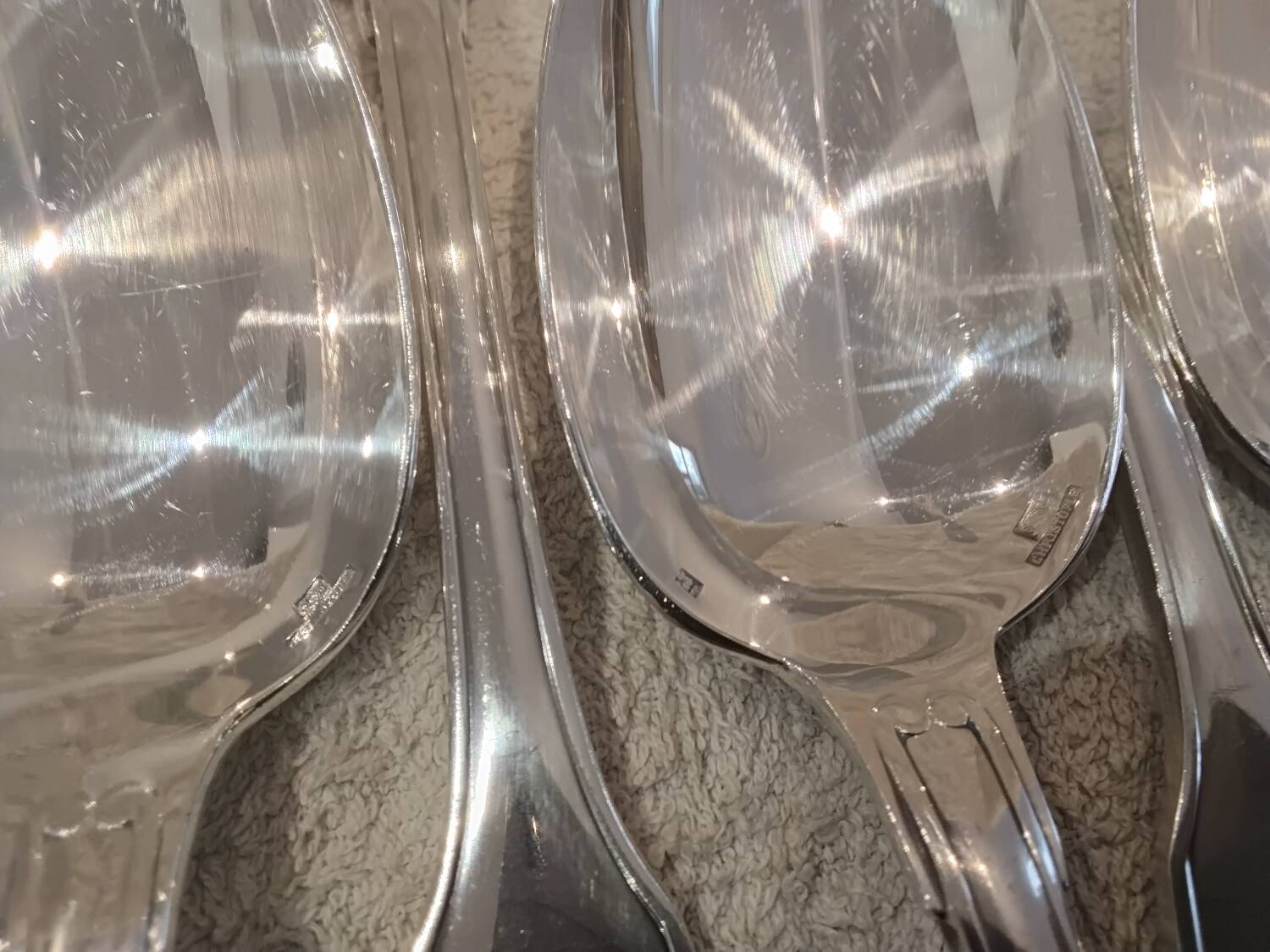 10 silver plated soup spoons, Christofle Vendome, 20.6 cm