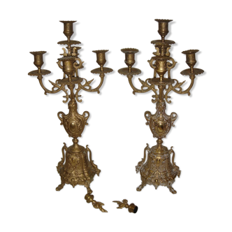 Napoleon III bronze candlesticks