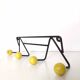 Zig-Zag wall coat rack hooks yellow wood balls