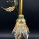 Masca Italy floral lamp, gold metal and blown glass