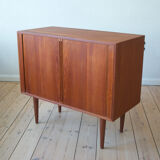 Teak cabinet with tambour doors by Kai Kristiansen For FM Møbler