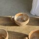 Set of 11 vintage coffee cups, raw matte stoneware H11