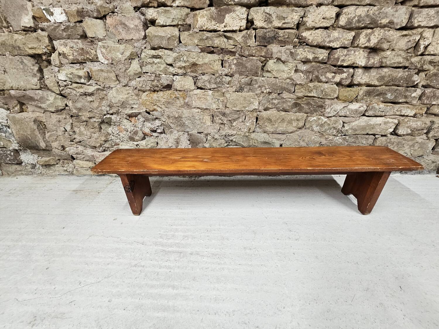 solid pine bench nursery school 1970 vintage