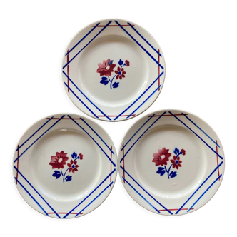 Dessert plates Badonviller flowers