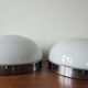 Set of Two Rare Chrome Bauhaus Flush Mount, Ceiling or Wall Lamps, 1930s