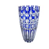 Cobalt blue cut crystal bohemian vase, 1960s