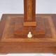 Vintage Wooden Table Lamp with Geometric Marquetry Inlay – Fabric Lampshade