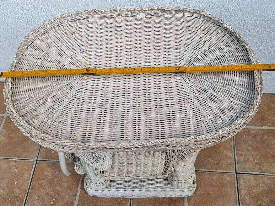Table d'appoint, éléphant en rotin vintage, années 70