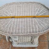 Vintage rattan elephant side table, 70s